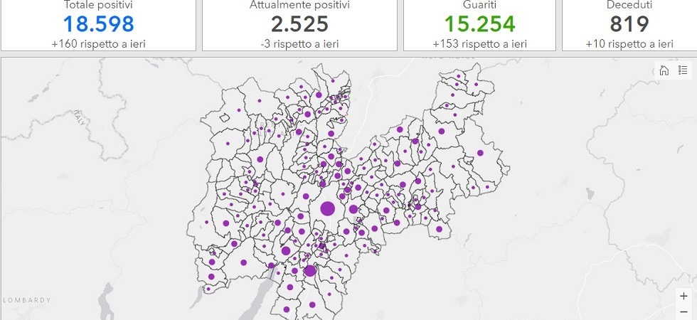 Coronavirus in Trentino, altri 4 positivi a Pieve di Bono-Prezzo e Vallelaghi